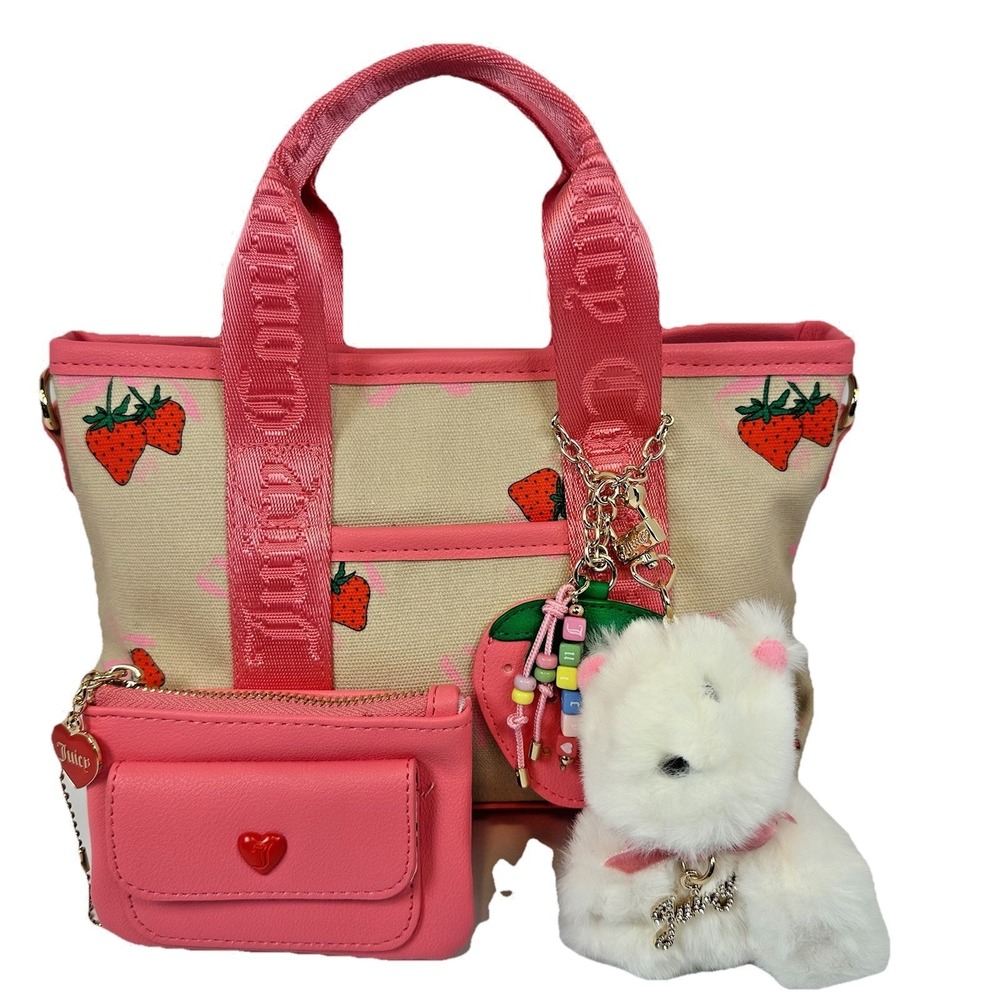 Juicy Couture Strawberry Festival Mini Bag‎ Charm Set Pink Y2K Crossbody